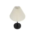 GloboStar® ORACLE 204-0156 Μοντέρνο Eπιτραπέζιο Φωτιστικό Μονόφωτο 1 x E27 IP20 Μαύρο Μέταλλο με Μπεζ Ύφασμα - Μ22 x Π22 x Υ36cm - Image 5