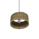GloboStar® POMEGRANDE 204-0157 Boho Κρεμαστό Φωτιστικό Kαπέλο Μονόφωτο 1 x E27 IP20 Μπεζ Rattan - Μ30 x Π30 x Υ16cm - Image 5