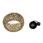 GloboStar® DARIO 204-0159 Boho Κρεμαστό Φωτιστικό Kαπέλο Μονόφωτο 1 x E27 IP20 Καφέ Rattan - Μ29 x Π29 x Υ16cm - Image 10