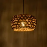 GloboStar® DARIO 204-0159 Boho Κρεμαστό Φωτιστικό Kαπέλο Μονόφωτο 1 x E27 IP20 Καφέ Rattan - Μ29 x Π29 x Υ16cm - Image 2