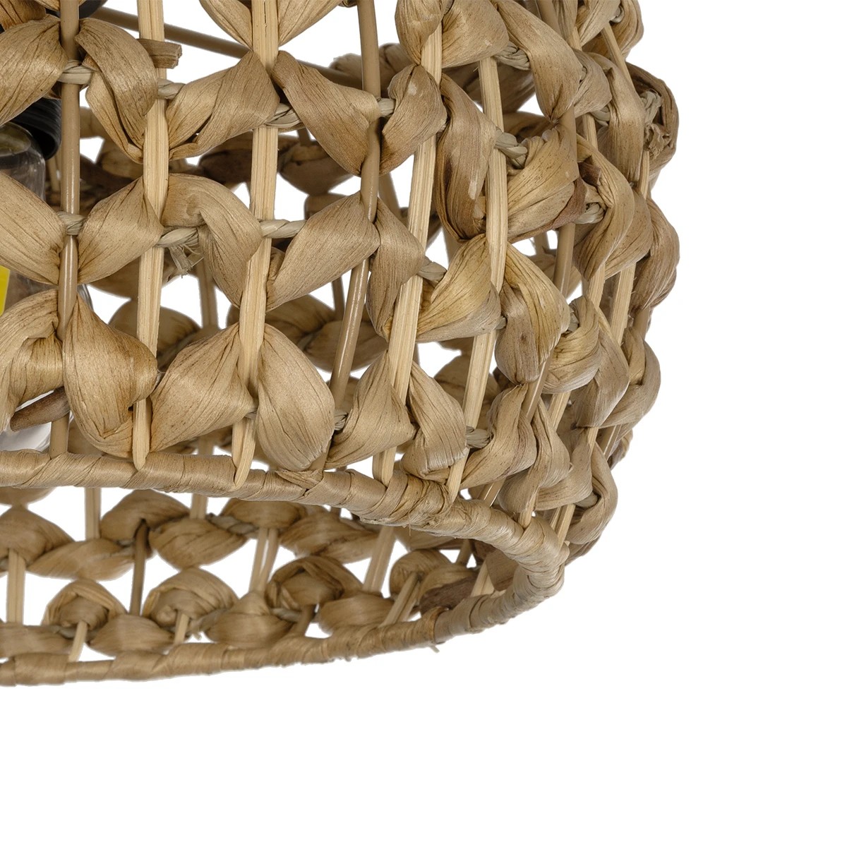 GloboStar® DARIO 204-0159 Boho Κρεμαστό Φωτιστικό Kαπέλο Μονόφωτο 1 x E27 IP20 Καφέ Rattan - Μ29 x Π29 x Υ16cm - Image 7
