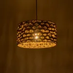 GloboStar® POMEGRANDE 204-0160 Boho Κρεμαστό Φωτιστικό Kαπέλο Μονόφωτο 1 x E27 IP20 Καφέ Rattan - Μ29 x Π29 x Υ16cm - Image 2