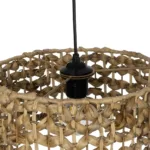 GloboStar® POMEGRANDE 204-0160 Boho Κρεμαστό Φωτιστικό Kαπέλο Μονόφωτο 1 x E27 IP20 Καφέ Rattan - Μ29 x Π29 x Υ16cm - Image 8