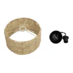 GloboStar® POMEGRANDE 204-0161 Boho Κρεμαστό Φωτιστικό Kαπέλο Μονόφωτο 1 x E27 IP20 Μπεζ Rattan - Μ29 x Π29 x Υ16cm - Image 10