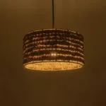 GloboStar® POMEGRANDE 204-0161 Boho Κρεμαστό Φωτιστικό Kαπέλο Μονόφωτο 1 x E27 IP20 Μπεζ Rattan - Μ29 x Π29 x Υ16cm - Image 2