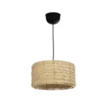 GloboStar® POMEGRANDE 204-0161 Boho Κρεμαστό Φωτιστικό Kαπέλο Μονόφωτο 1 x E27 IP20 Μπεζ Rattan - Μ29 x Π29 x Υ16cm - Image 3