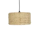 GloboStar® POMEGRANDE 204-0161 Boho Κρεμαστό Φωτιστικό Kαπέλο Μονόφωτο 1 x E27 IP20 Μπεζ Rattan - Μ29 x Π29 x Υ16cm - Image 4