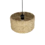 GloboStar® POMEGRANDE 204-0161 Boho Κρεμαστό Φωτιστικό Kαπέλο Μονόφωτο 1 x E27 IP20 Μπεζ Rattan - Μ29 x Π29 x Υ16cm - Image 6