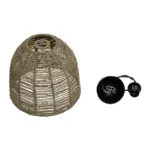 GloboStar® MEKA 204-0162 Boho Κρεμαστό Φωτιστικό Καμπάνα Μονόφωτο 1 x E27 IP20 Καφε Σχοινί - Μ31 x Π31 x Υ26cm - Image 10