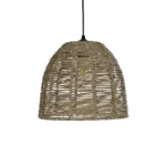 GloboStar® MEKA 204-0162 Boho Κρεμαστό Φωτιστικό Καμπάνα Μονόφωτο 1 x E27 IP20 Καφε Σχοινί - Μ31 x Π31 x Υ26cm - Image 4