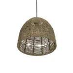 GloboStar® MEKA 204-0162 Boho Κρεμαστό Φωτιστικό Καμπάνα Μονόφωτο 1 x E27 IP20 Καφε Σχοινί - Μ31 x Π31 x Υ26cm - Image 5