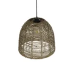 GloboStar® MEKA 204-0162 Boho Κρεμαστό Φωτιστικό Καμπάνα Μονόφωτο 1 x E27 IP20 Καφε Σχοινί - Μ31 x Π31 x Υ26cm - Image 6