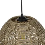 GloboStar® MEKA 204-0162 Boho Κρεμαστό Φωτιστικό Καμπάνα Μονόφωτο 1 x E27 IP20 Καφε Σχοινί - Μ31 x Π31 x Υ26cm - Image 8
