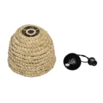 GloboStar® MEKA 204-0163 Boho Κρεμαστό Φωτιστικό Καμπάνα Μονόφωτο 1 x E27 IP20 Μπεζ Rattan - Μ30 x Π30 x Υ25cm - Image 10