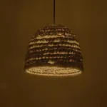 GloboStar® MEKA 204-0163 Boho Κρεμαστό Φωτιστικό Καμπάνα Μονόφωτο 1 x E27 IP20 Μπεζ Rattan - Μ30 x Π30 x Υ25cm - Image 2