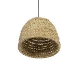 GloboStar® MEKA 204-0163 Boho Κρεμαστό Φωτιστικό Καμπάνα Μονόφωτο 1 x E27 IP20 Μπεζ Rattan - Μ30 x Π30 x Υ25cm - Image 5