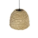 GloboStar® MEKA 204-0163 Boho Κρεμαστό Φωτιστικό Καμπάνα Μονόφωτο 1 x E27 IP20 Μπεζ Rattan - Μ30 x Π30 x Υ25cm - Image 6