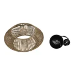 GloboStar® CASTRO 204-0164 Boho Κρεμαστό Φωτιστικό Kαπέλο Μονόφωτο 1 x E27 IP20 Μπεζ Σχοινί - Μ31 x Π31 x Υ26cm - Image 10