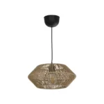 GloboStar® CASTRO 204-0164 Boho Κρεμαστό Φωτιστικό Kαπέλο Μονόφωτο 1 x E27 IP20 Μπεζ Σχοινί - Μ31 x Π31 x Υ26cm - Image 3