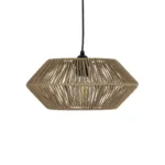 GloboStar® CASTRO 204-0164 Boho Κρεμαστό Φωτιστικό Kαπέλο Μονόφωτο 1 x E27 IP20 Μπεζ Σχοινί - Μ31 x Π31 x Υ26cm - Image 4