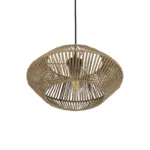 GloboStar® CASTRO 204-0164 Boho Κρεμαστό Φωτιστικό Kαπέλο Μονόφωτο 1 x E27 IP20 Μπεζ Σχοινί - Μ31 x Π31 x Υ26cm - Image 5