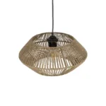 GloboStar® CASTRO 204-0164 Boho Κρεμαστό Φωτιστικό Kαπέλο Μονόφωτο 1 x E27 IP20 Μπεζ Σχοινί - Μ31 x Π31 x Υ26cm - Image 6