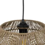 GloboStar® CASTRO 204-0164 Boho Κρεμαστό Φωτιστικό Kαπέλο Μονόφωτο 1 x E27 IP20 Μπεζ Σχοινί - Μ31 x Π31 x Υ26cm - Image 8
