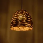 GloboStar® MEKA 204-0165 Boho Κρεμαστό Φωτιστικό Καμπάνα Μονόφωτο 1 x E27 IP20 Μπεζ Rattan - Μ30 x Π30 x Υ25cm - Image 2