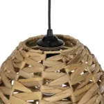 GloboStar® MEKA 204-0165 Boho Κρεμαστό Φωτιστικό Καμπάνα Μονόφωτο 1 x E27 IP20 Μπεζ Rattan - Μ30 x Π30 x Υ25cm - Image 8
