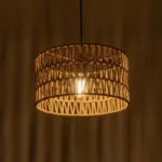 GloboStar® POMEGRANDE 204-0166 Boho Κρεμαστό Φωτιστικό Kαπέλο Μονόφωτο 1 x E27 IP20 Μπεζ Σχοινί - Μ30 x Π30 x Υ16cm - Image 2