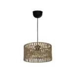 GloboStar® POMEGRANDE 204-0166 Boho Κρεμαστό Φωτιστικό Kαπέλο Μονόφωτο 1 x E27 IP20 Μπεζ Σχοινί - Μ30 x Π30 x Υ16cm - Image 3