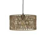 GloboStar® POMEGRANDE 204-0166 Boho Κρεμαστό Φωτιστικό Kαπέλο Μονόφωτο 1 x E27 IP20 Μπεζ Σχοινί - Μ30 x Π30 x Υ16cm - Image 4