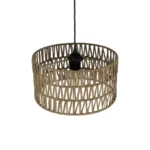 GloboStar® POMEGRANDE 204-0166 Boho Κρεμαστό Φωτιστικό Kαπέλο Μονόφωτο 1 x E27 IP20 Μπεζ Σχοινί - Μ30 x Π30 x Υ16cm - Image 6