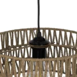 GloboStar® POMEGRANDE 204-0166 Boho Κρεμαστό Φωτιστικό Kαπέλο Μονόφωτο 1 x E27 IP20 Μπεζ Σχοινί - Μ30 x Π30 x Υ16cm - Image 8
