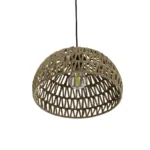GloboStar® SAND 204-0167 Boho Κρεμαστό Φωτιστικό Καμπάνα Μονόφωτο 1 x E27 IP20 Μπεζ Σχοινί - Μ29 x Π29 x Υ16cm - Image 5
