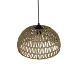 GloboStar® SAND 204-0167 Boho Κρεμαστό Φωτιστικό Καμπάνα Μονόφωτο 1 x E27 IP20 Μπεζ Σχοινί - Μ29 x Π29 x Υ16cm - Image 6