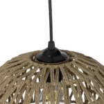 GloboStar® SAND 204-0167 Boho Κρεμαστό Φωτιστικό Καμπάνα Μονόφωτο 1 x E27 IP20 Μπεζ Σχοινί - Μ29 x Π29 x Υ16cm - Image 8