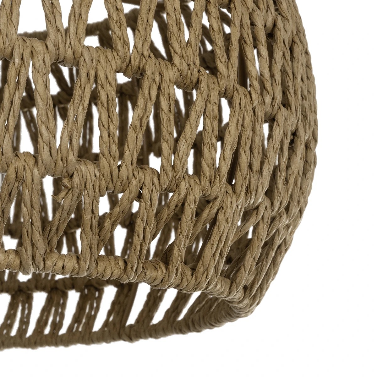 GloboStar® DARIO 204-0168 Boho Κρεμαστό Φωτιστικό Kαπέλο Μονόφωτο 1 x E27 IP20 Καφέ Σχοινί - Μ30 x Π30 x Υ15cm - Image 7