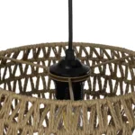 GloboStar® DARIO 204-0168 Boho Κρεμαστό Φωτιστικό Kαπέλο Μονόφωτο 1 x E27 IP20 Καφέ Σχοινί - Μ30 x Π30 x Υ15cm - Image 8