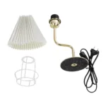 GloboStar® LIVL 204-0169 Μοντέρνο Eπιτραπέζιο Φωτιστικό Μονόφωτο 1 x E27 IP20 Χρυσό Μέταλλο με Μπεζ Ύφασμα - Μ22 x Π22 x Υ34cm - Image 10
