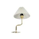 GloboStar® LIVL 204-0169 Μοντέρνο Eπιτραπέζιο Φωτιστικό Μονόφωτο 1 x E27 IP20 Χρυσό Μέταλλο με Μπεζ Ύφασμα - Μ22 x Π22 x Υ34cm - Image 4