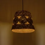 GloboStar® PANIER 204-0170 Boho Κρεμαστό Φωτιστικό Καμπάνα Μονόφωτο 1 x E27 IP20 Μπεζ Σχοινί - Μ32 x Π32 x Υ30cm - Image 2