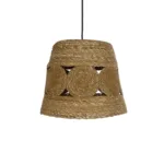 GloboStar® PANIER 204-0170 Boho Κρεμαστό Φωτιστικό Καμπάνα Μονόφωτο 1 x E27 IP20 Μπεζ Σχοινί - Μ32 x Π32 x Υ30cm - Image 4