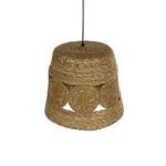 GloboStar® PANIER 204-0170 Boho Κρεμαστό Φωτιστικό Καμπάνα Μονόφωτο 1 x E27 IP20 Μπεζ Σχοινί - Μ32 x Π32 x Υ30cm - Image 6