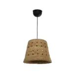 GloboStar® PANIER 204-0171 Boho Κρεμαστό Φωτιστικό Καμπάνα Μονόφωτο 1 x E27 IP20 Μπεζ Σχοινί - Μ32 x Π32 x Υ30cm - Image 3