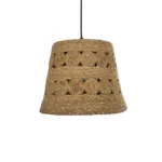 GloboStar® PANIER 204-0171 Boho Κρεμαστό Φωτιστικό Καμπάνα Μονόφωτο 1 x E27 IP20 Μπεζ Σχοινί - Μ32 x Π32 x Υ30cm - Image 4