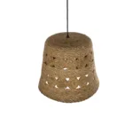 GloboStar® PANIER 204-0171 Boho Κρεμαστό Φωτιστικό Καμπάνα Μονόφωτο 1 x E27 IP20 Μπεζ Σχοινί - Μ32 x Π32 x Υ30cm - Image 6