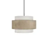 GloboStar® SOHO 204-0172 Μοντέρνο Κρεμαστό Φωτιστικό Kαπέλο Μονόφωτο 1 x E27 IP20 Μπεζ & Καφέ Ύφασμα - Μ30 x Π30 x Υ20cm - Image 4
