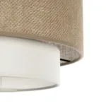 GloboStar® SOHO 204-0172 Μοντέρνο Κρεμαστό Φωτιστικό Kαπέλο Μονόφωτο 1 x E27 IP20 Μπεζ & Καφέ Ύφασμα - Μ30 x Π30 x Υ20cm - Image 7