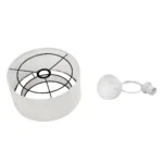 GloboStar® BASIL 204-0173 Μοντέρνο Κρεμαστό Φωτιστικό Kαπέλο Μονόφωτο 1 x E27 IP20 Μπεζ & Χρυσό Ύφασμα - Μ30 x Π30 x Υ20cm - Image 10